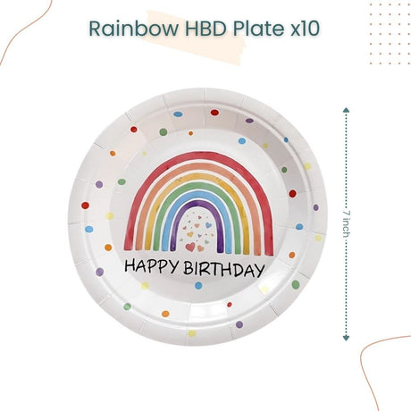 Happy Birthday Rainbow Disposable Tableware for Birthday Party