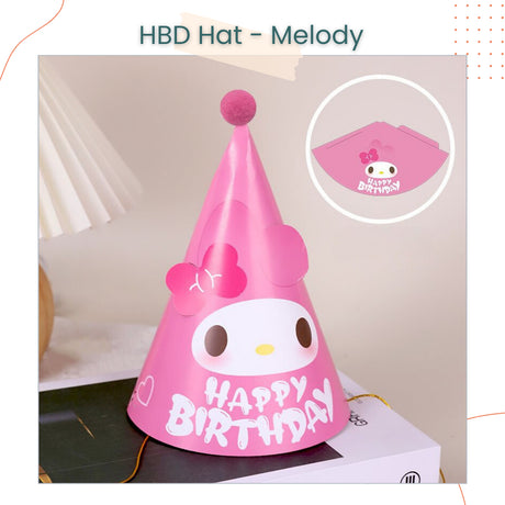 Sanrio Cinnamoroll Kuromi Hello Kitty Paper Party Hats for Birthday Decoration Acceserios