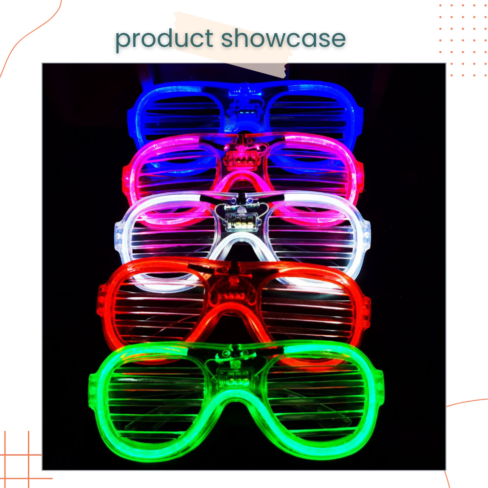 Neon Light LED Party Glasses for Birthday Party Events