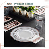 25 Pax Disposable Plastic Partyware Dinnerware Set with Cutlery Plate Cups and Napkin