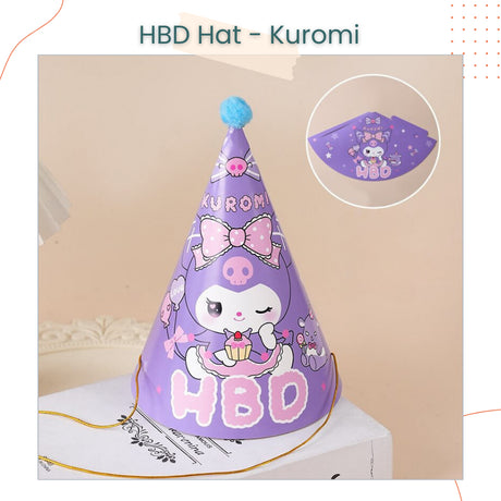 Sanrio Cinnamoroll Kuromi Hello Kitty Paper Party Hats for Birthday Decoration Acceserios
