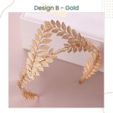 European Baroque Bride Gold Leaf Headband Crown for Hen Party Birthday Accessories