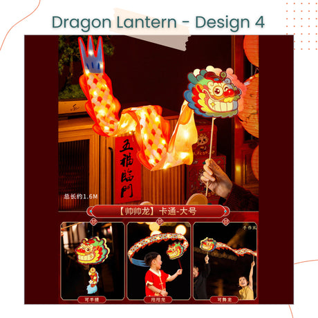 Mid-Autumn Festival DIY Dragon Design Lantern LED Lantern Kids Lantern