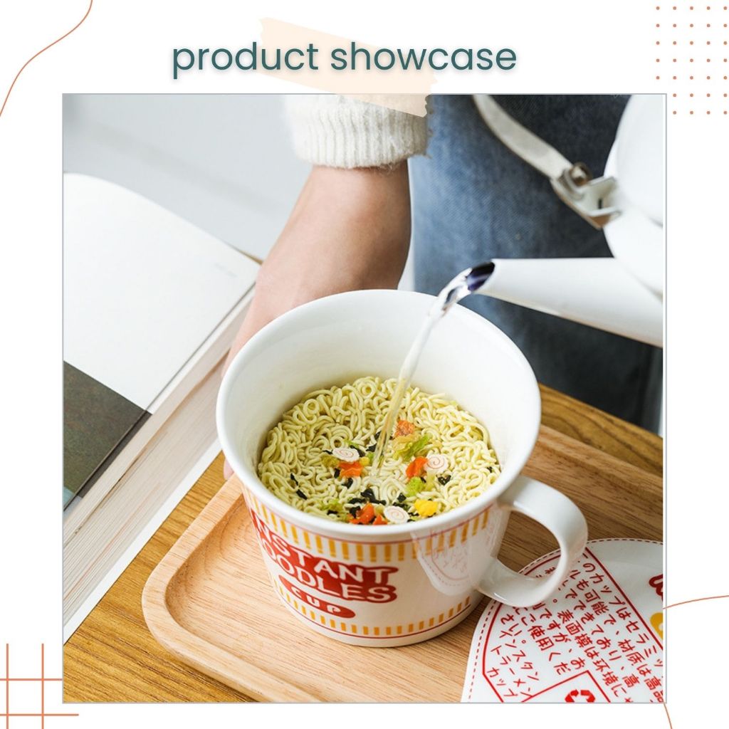 Creative Japanese Ins Ceramics Cup Noodle Design Ramen Bowl for Birthday Gift