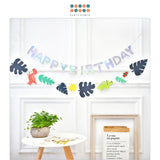 Dinosaur Theme Happy Birthday Banner for Event Party Decoration