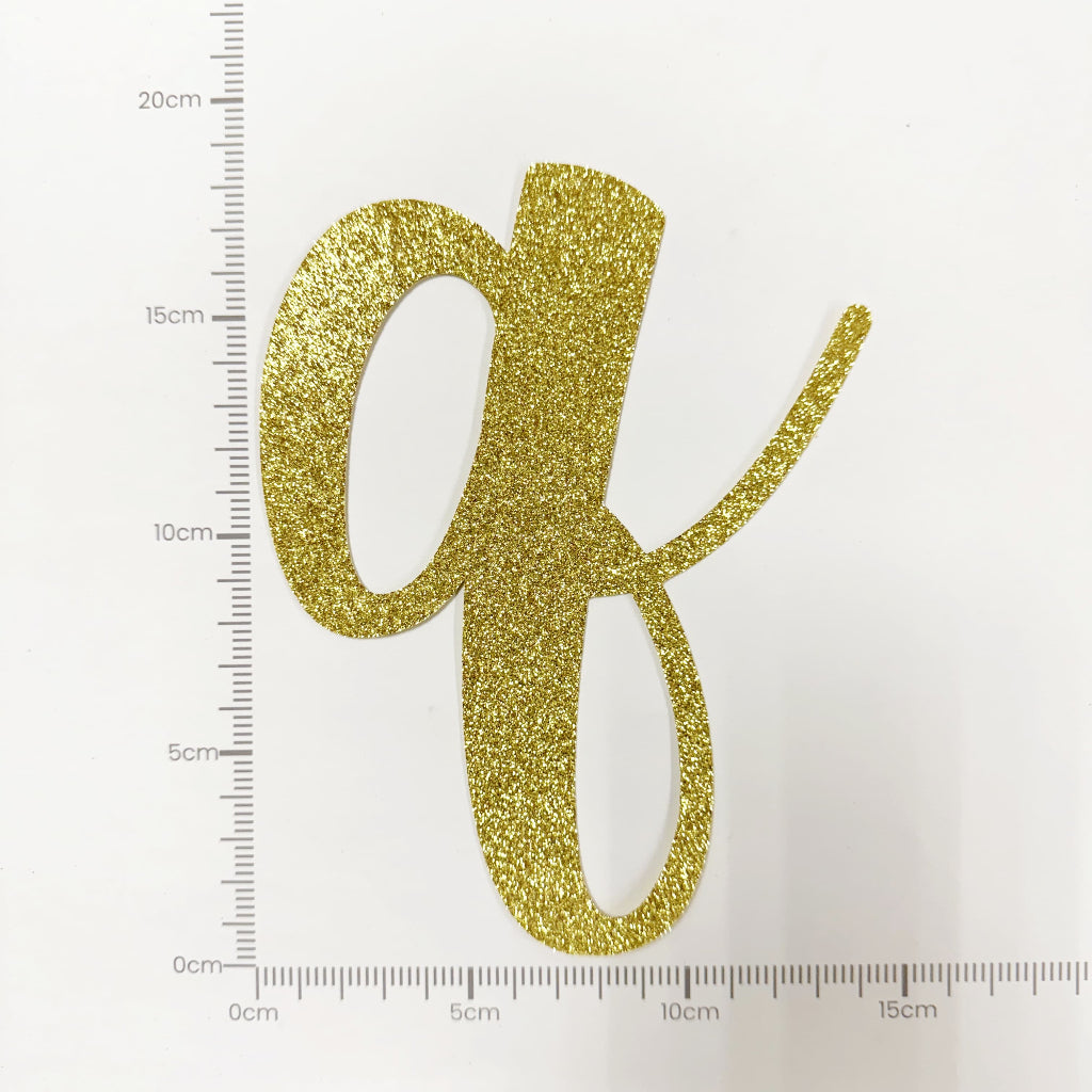 Happy Birthday Banner Custom Cursive Glitter Gold Script Font Banner