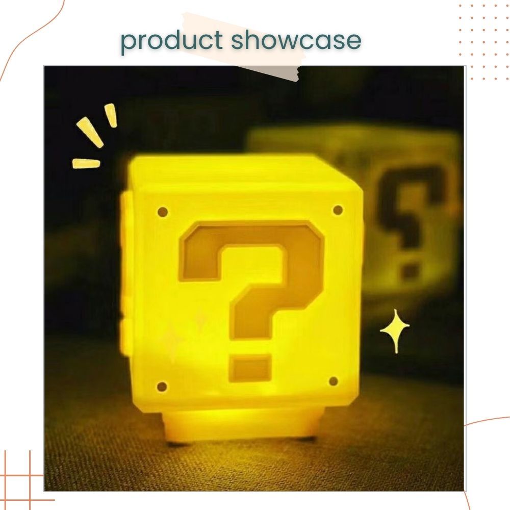 Creative Mario Question Block Night Light Desk lamp Sound Mario Water Pipe Mug