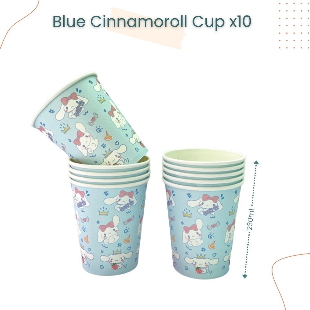 Cinnamoroll Blue Theme Disposable Tableware HBD Banner for Birthday Party