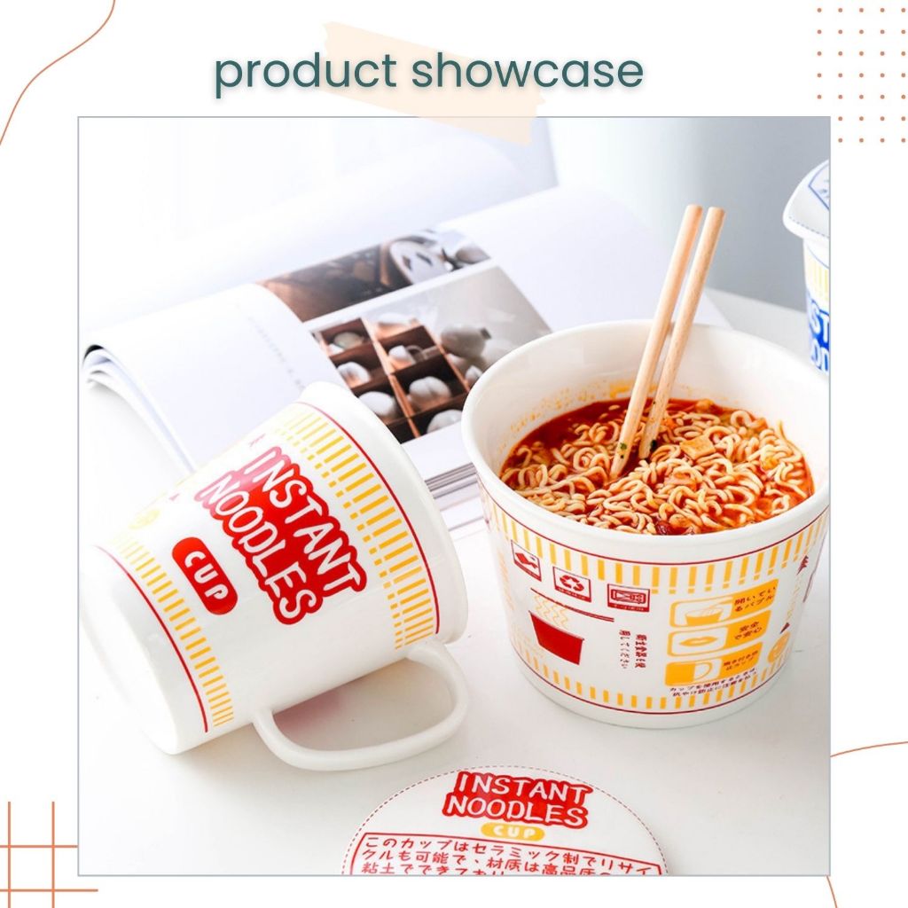 Creative Japanese Ins Ceramics Cup Noodle Design Ramen Bowl for Birthday Gift