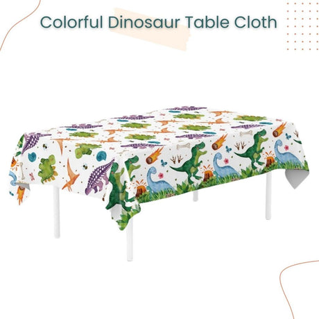 Colorful Dinosaur and Safari Theme Print Disposable Table Cover for Party Decoration