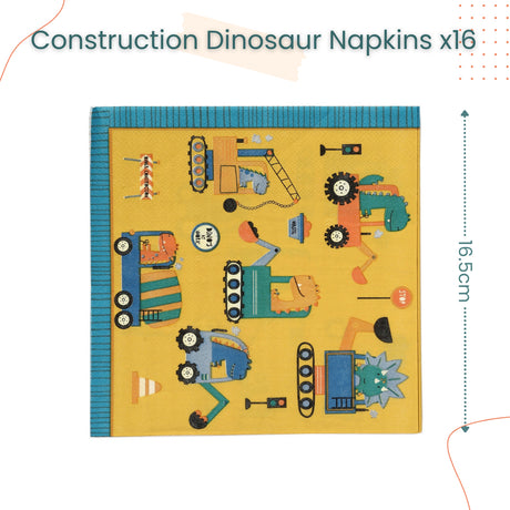 Construction Dinosaur Theme Tableware for Events Birthday Party