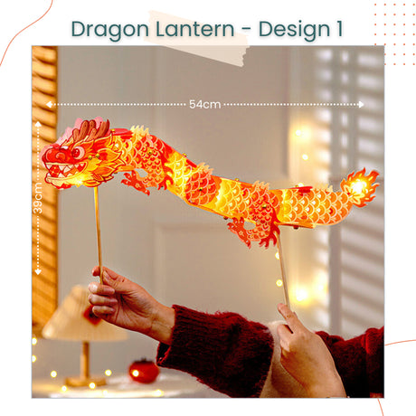 Mid-Autumn Festival DIY Dragon Design Lantern LED Lantern Kids Lantern