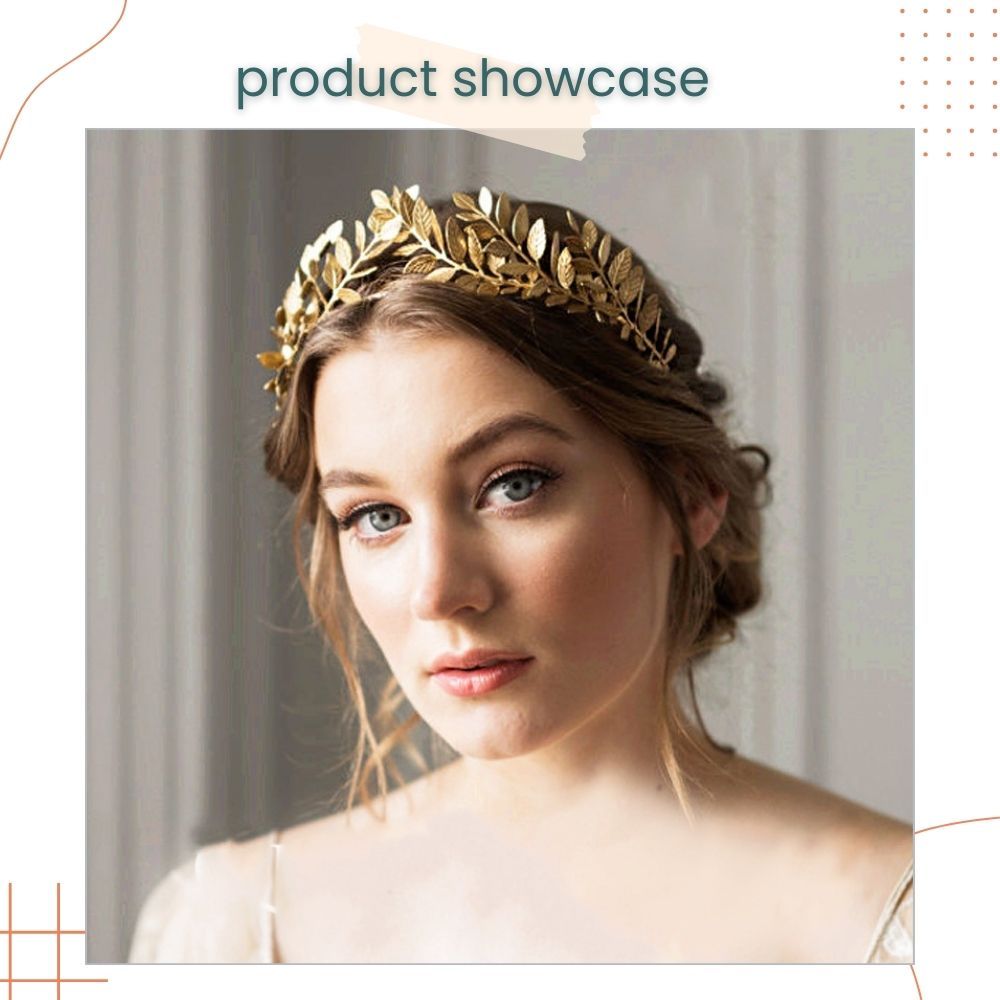 European Baroque Bride Gold Leaf Headband Crown for Hen Party Birthday Accessories