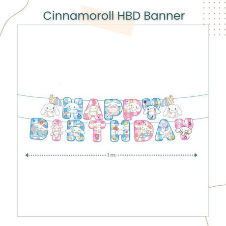 Sanrio Cinnamoroll Kuromi Disney StellaLou Disposable Tableware HBD Banner for Birthday Party Decoration