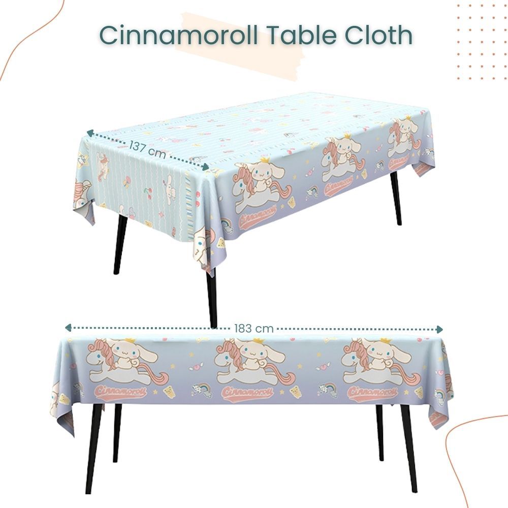 Cinnamoroll Blue Theme Disposable Tableware HBD Banner for Birthday Party