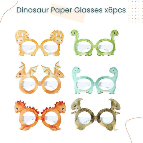Kids Theme Dinosaur Animal Unicorn Paper Party Glasses 6pcs/8pcs Each Pack