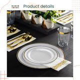 25 Pax Disposable Plastic Partyware Dinnerware Set with Cutlery Plate Cups and Napkin