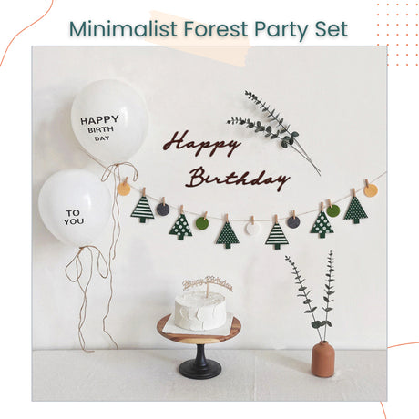 Minimalist Forest Party Decoration Set for Birthday Party