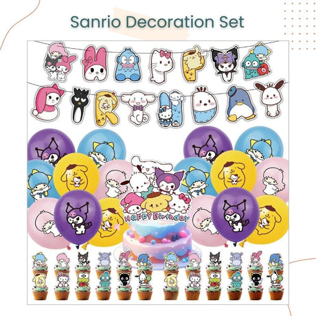 Sanrio Theme Cinnamoroll Kuromi Hello Kitty Balloon Pack for Birthday Party