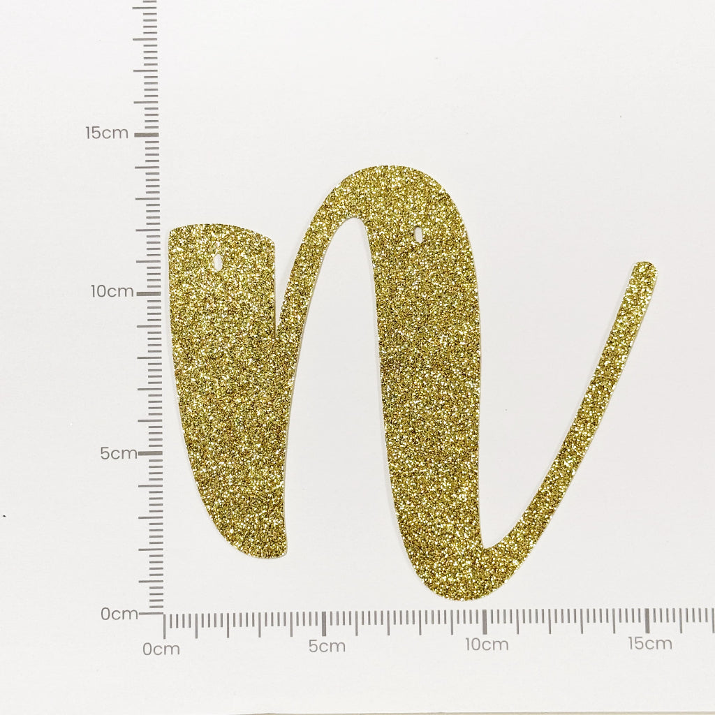 Happy Birthday Banner Custom Cursive Glitter Gold Script Font Banner