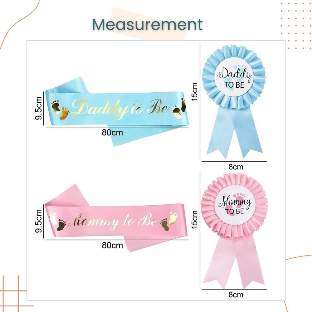 Mummy To Be Blue Pink Sash and Badge Value Pack for Mummy