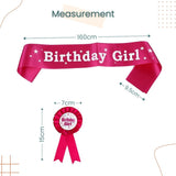 Blue Pink Theme Birthday Girl and Birthday Boy Sash Badge For Birthday Accessories