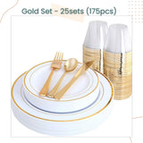 Premium Disposable tableware Cutlery Plates Cups and Napkin Package Birthday Wedding Party buffet