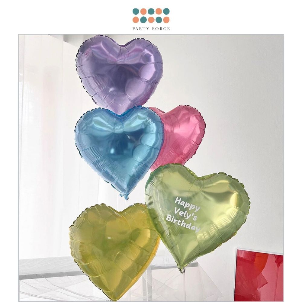 New Colorful Jelly Heart Shaped Foil Balloon Birthday Party Decoration