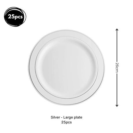 Premium Disposable tableware Cutlery Plates Cups and Napkin Package Birthday Wedding Party buffet