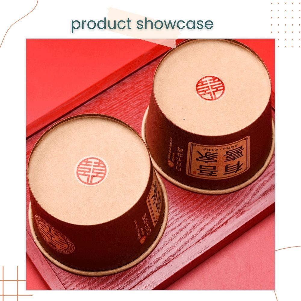 囍 Chinese Red Theme Happiness Happy Wedding Disposable Paper Cup 50pcs Set for Wedding Party