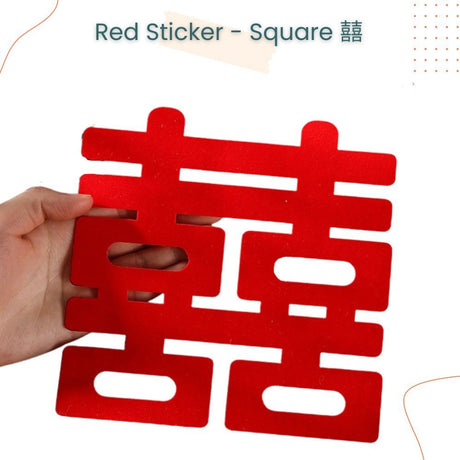 囍 Chinese Word Red Theme Big Happiness Sticker 10pcs Set for Chinese Wedding Decoration
