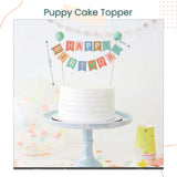 Puppy Theme Decoration Banner Cake Topper for Birthday Party