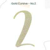 Happy Birthday Banner Custom Cursive Glitter Gold Script Font Banner