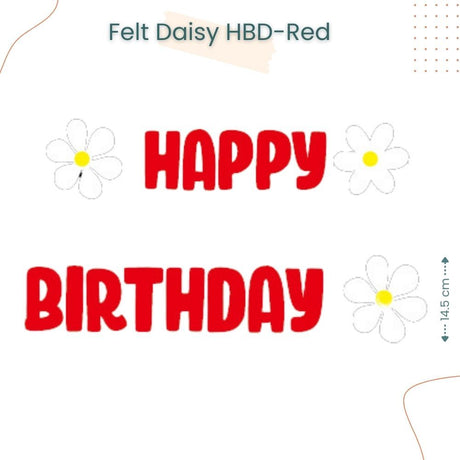 Korean Daisy Theme Happy birthday Banner Garland Felt Fabric Banner for Birthday Decoration