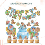 Capybara Theme Disposable Tableware Plates Cups Cutlery for Birthday Party