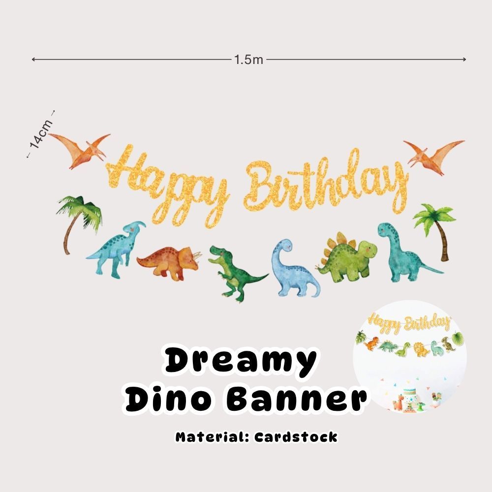 Personalised Dinosaur Theme Birthday Balloon Party Balloon Banner Decoration