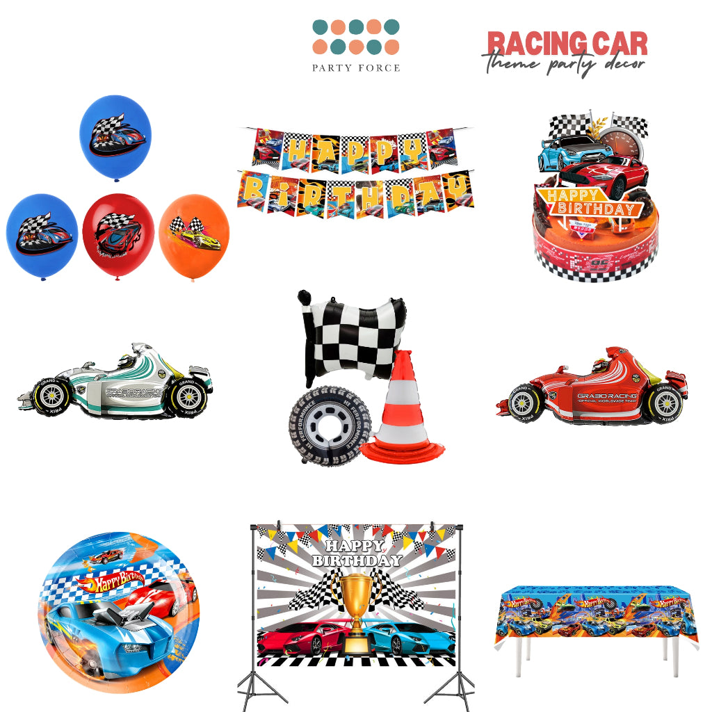 Everything Racing Car Foil Balloon bouquet Set for Birthday Party Decoration