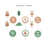 Personalised Forest Bear Party Decoration Personalized Birthday Banner Cake Topper Cupcake Topper Customise