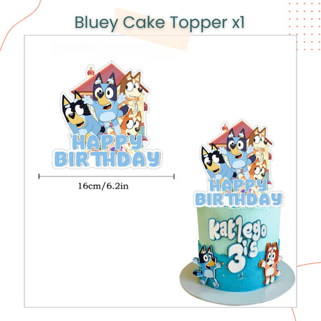 Bluey Puppy Theme Disposable Tableware Plates Cups Cutlery Balloon for Birthday Party