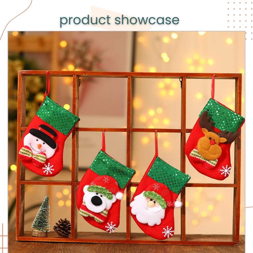 Cute Hanging Christmas Stocking Gift Bag Candy Bag