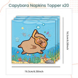 Capybara Theme Disposable Tableware Plates Cups Cutlery for Birthday Party