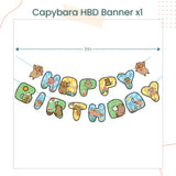 Capybara Theme Disposable Tableware Plates Cups Cutlery for Birthday Party