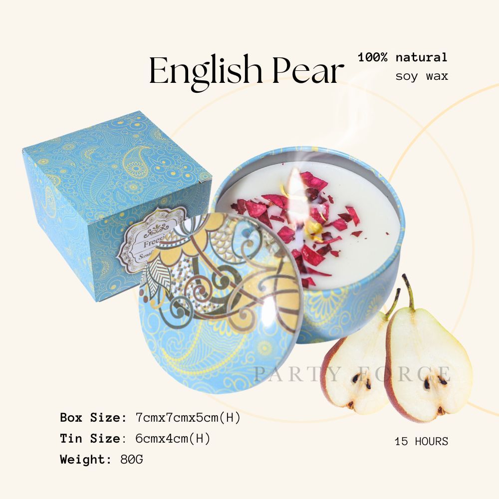 [SG Instock] Scented Candle Natural Soy Wax Dried Flower Handmade Aromatherapy Tin Can Candle Gift
