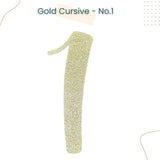 Happy Birthday Banner Custom Cursive Glitter Gold Script Font Banner