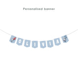Personalised Bunny Rabbit Party Decoration Personalized Birthday Banner Cake Topper Cupcake Topper Customise
