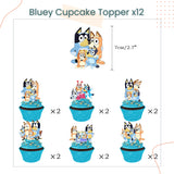 Bluey Puppy Theme Disposable Tableware Plates Cups Cutlery Balloon for Birthday Party