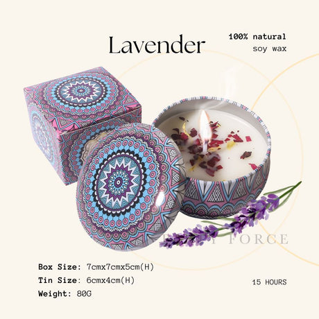 [SG Instock] Scented Candle Natural Soy Wax Dried Flower Handmade Aromatherapy Tin Can Candle Gift