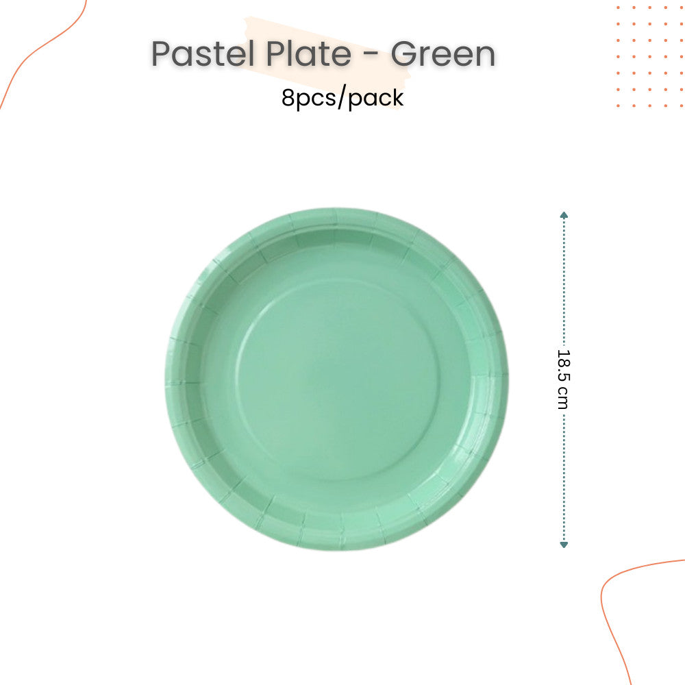 Disposable Paper Plate pastel Ice Cream Pastel Rainbow for Birthday Party