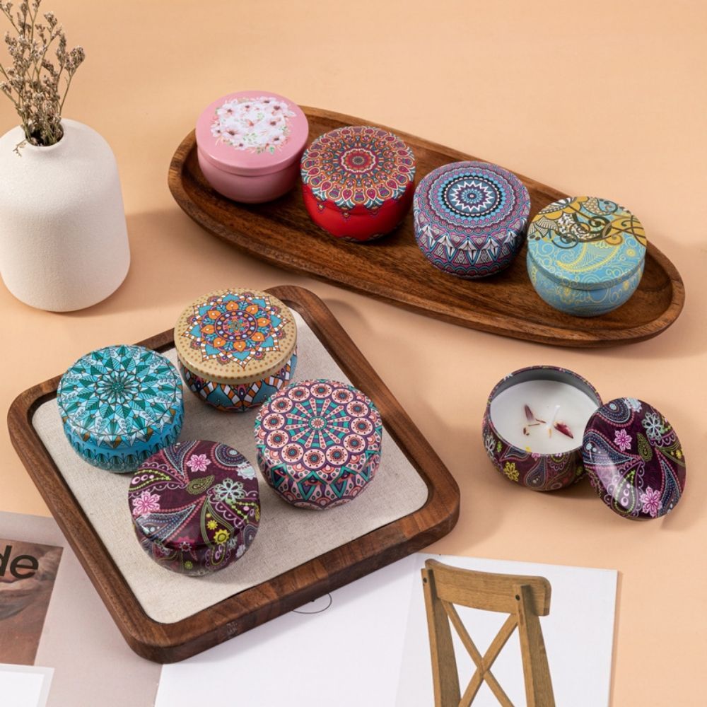 [SG Instock] Scented Candle Natural Soy Wax Dried Flower Handmade Aromatherapy Tin Can Candle Gift