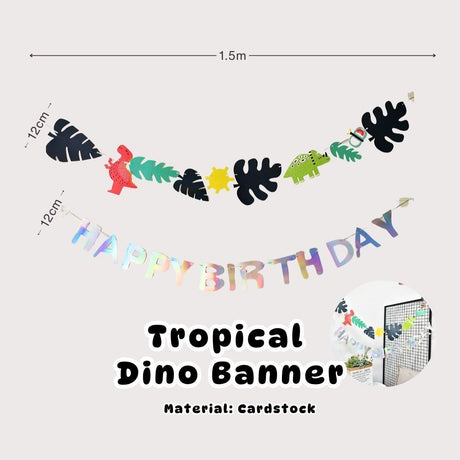 Personalised Dinosaur Theme Birthday Balloon Party Balloon Banner Decoration